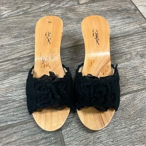 Vintage Betsy Johnson Wooden, Crocheted Heels